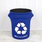 41-50 Royal Blue Gallons Spandex Stretch Trash Can Cover Recycling Logo Party